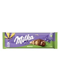 Hot milka Alpine milk chocolate with whole hazelnuts 250g