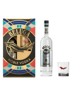 Discount beluga-vodka Beluga Noble Vodka 40% 1L gift pack with glass