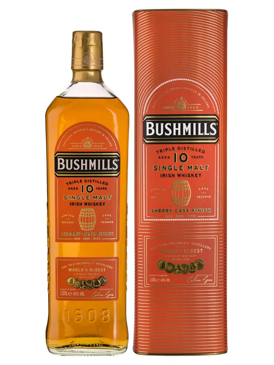 Discount bushmills Sherry Cask 10y Single Malt Irish Whiskey 46% 1L gift pack