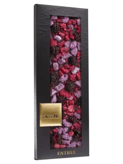 Fashion chocome - Dark chocolate with freeze-dried blueberry yoghurt, freeze-dried raspberry and freeze-dried blackberry