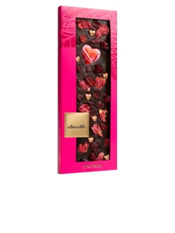 Best chocome - Dark chocolate with dried cranberries, crystallised rose petals, white chocolate heart and bronze-coloured dark chocolate heart