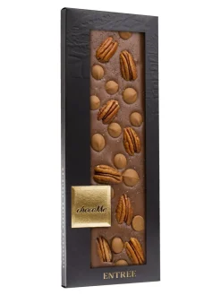 Outlet chocome Entrée -  41% milk chocolate, Sea salt with Tahitian vanilla, Pecans, Caramel flavoured chocolate pastille