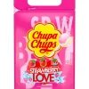 Hot chupa-chups Chupa Chups lollipops with the flavours of strawberry, strawberry-cream & sour strawberry.