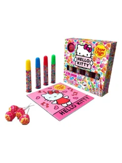 Best chupa-chups Chupa Chups set with 4 strawberry lollies, 4 marker pens and 1 colouring book - Smurfs or Hello Kitty