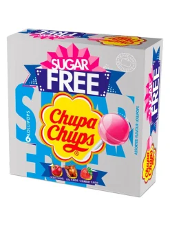 New chupa-chups Chupa Chups sugarfree lollipops with fruit flavours (strawberry, cherry and cola)