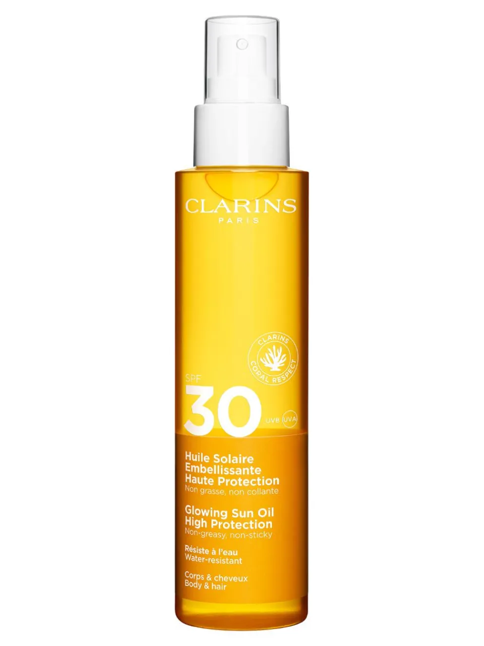 New clarins Sun Care Body & Hair Glowing Sun Oil SPF 30 150 ml