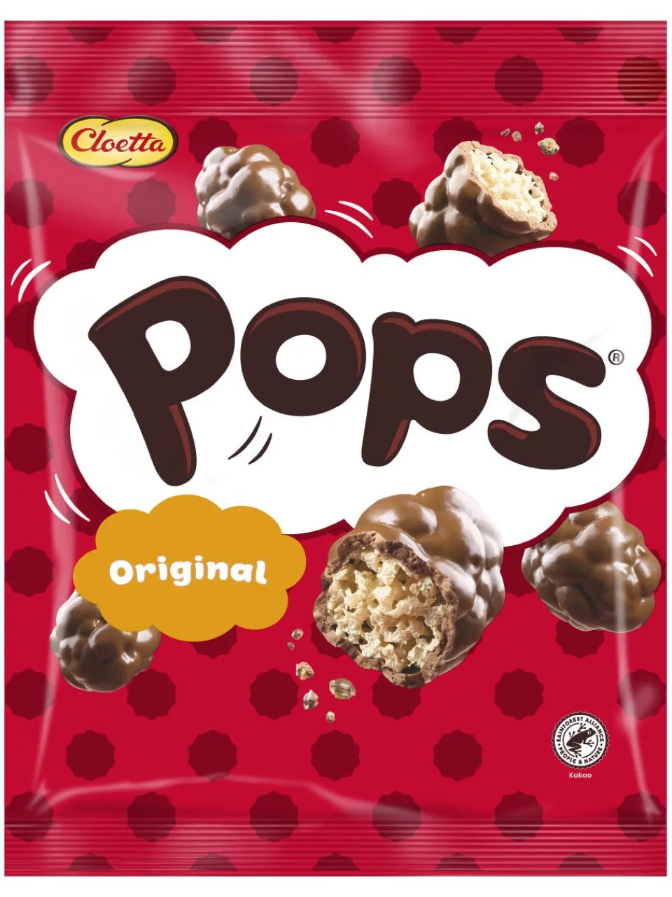 Clearance cloetta Pops - corn pops with milk chocolate -  crunchy snack  210g