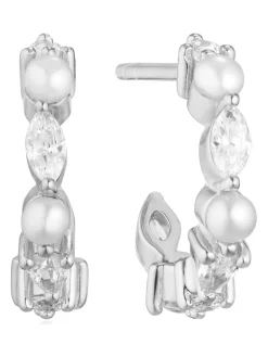 Sale sif-jakobs-1 Earrings Adria Creolo Piccolo - with freshwater pearls and white zirkonia.