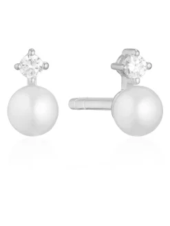 New sif-jakobs-1 Earrings Adria Uno Piccolo - with white zirkonia and freshwater pearl.