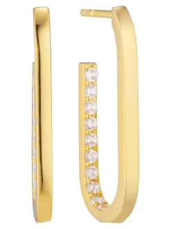 New sif-jakobs-1 Earrings Capizzi Medio - 18k gold plated, with white zirconia