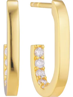 Hot sif-jakobs-1 Earrings Capizzi Piccolo - 18k gold plated, with white zirconia