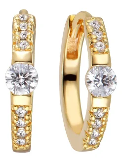 Sale sif-jakobs-1 Earrings Ellera Uno Medio with white zirconia - 18k gold plated