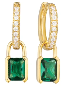 Clearance sif-jakobs-1 Earrings Roccanova - 18k gold plated, with green zirconia