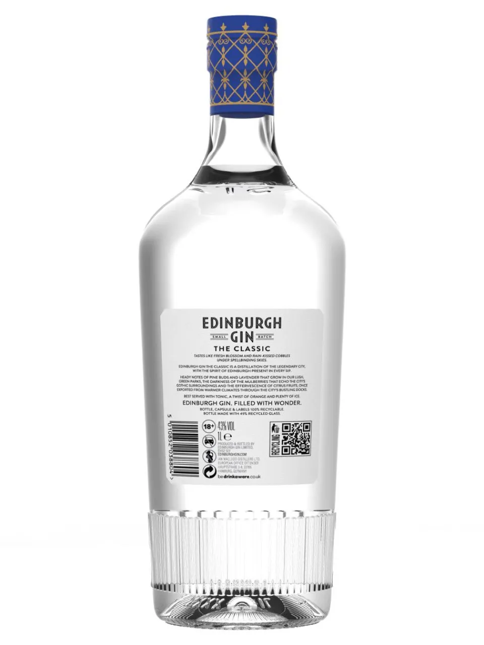 Fashion edinburgh Gin Classic 43% 1L