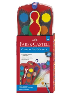 Outlet faber-castell , connector paint box 24 colours red