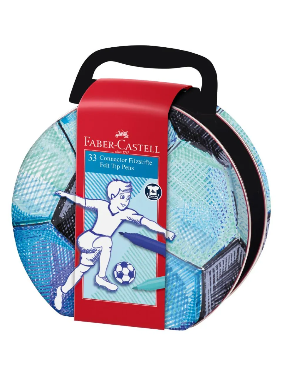 Online faber-castell , felt tip pen connector suitcase soccer