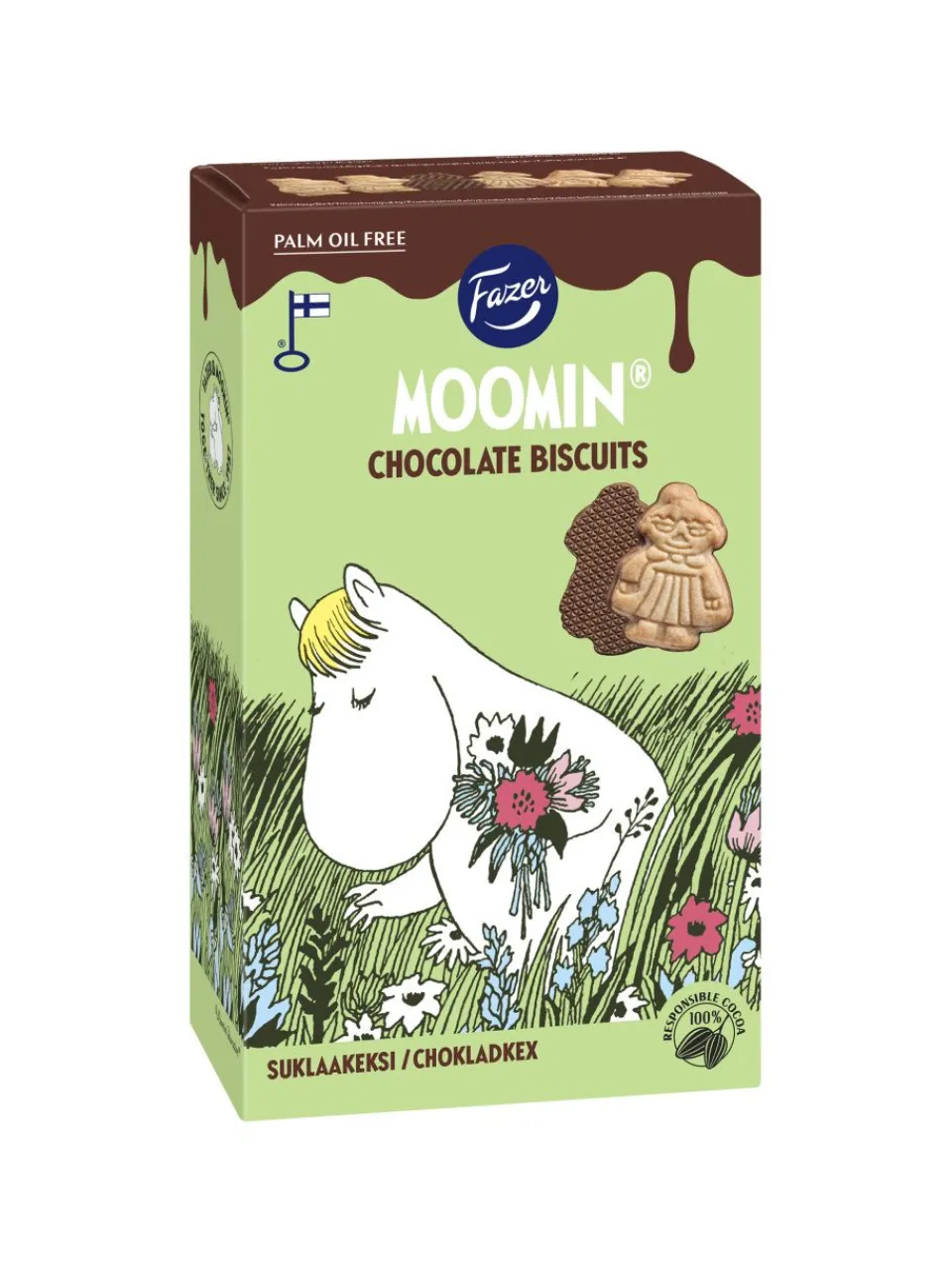 Hot moomin Fazer milk chocolate covered biscuits