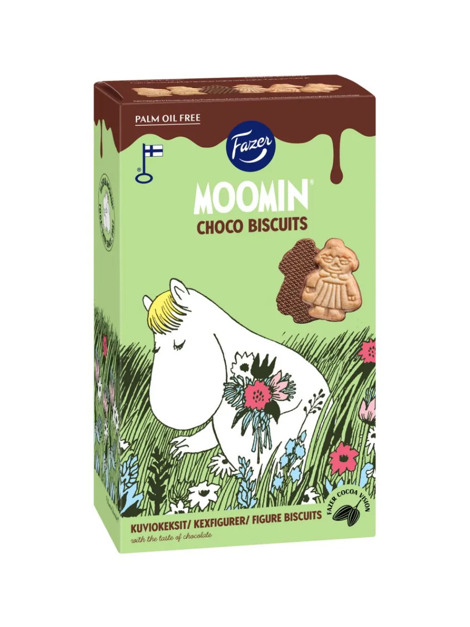 Hot moomin Fazer milk chocolate covered biscuits