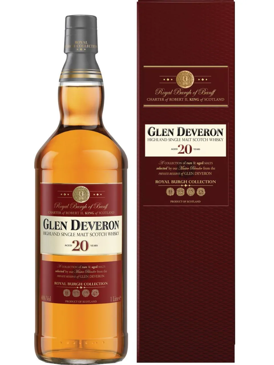 Hot glen-deveron Glen Deveron 20y Highland Single Malt Scotch Whisky 40% 1L gift pack