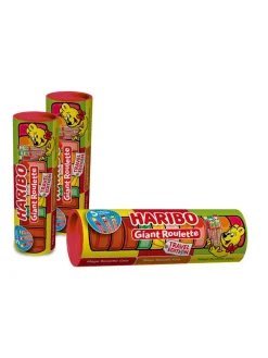 Best haribo Giant Roulette fruit gums with fruit, cola and sour fruit flavours 225g
