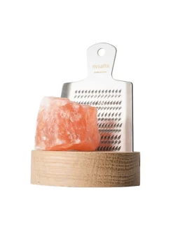 Best rivsalt HIMALAYAN ROCK SALT | STAINLESS STEEL GRATER | OAK WOOD STAND