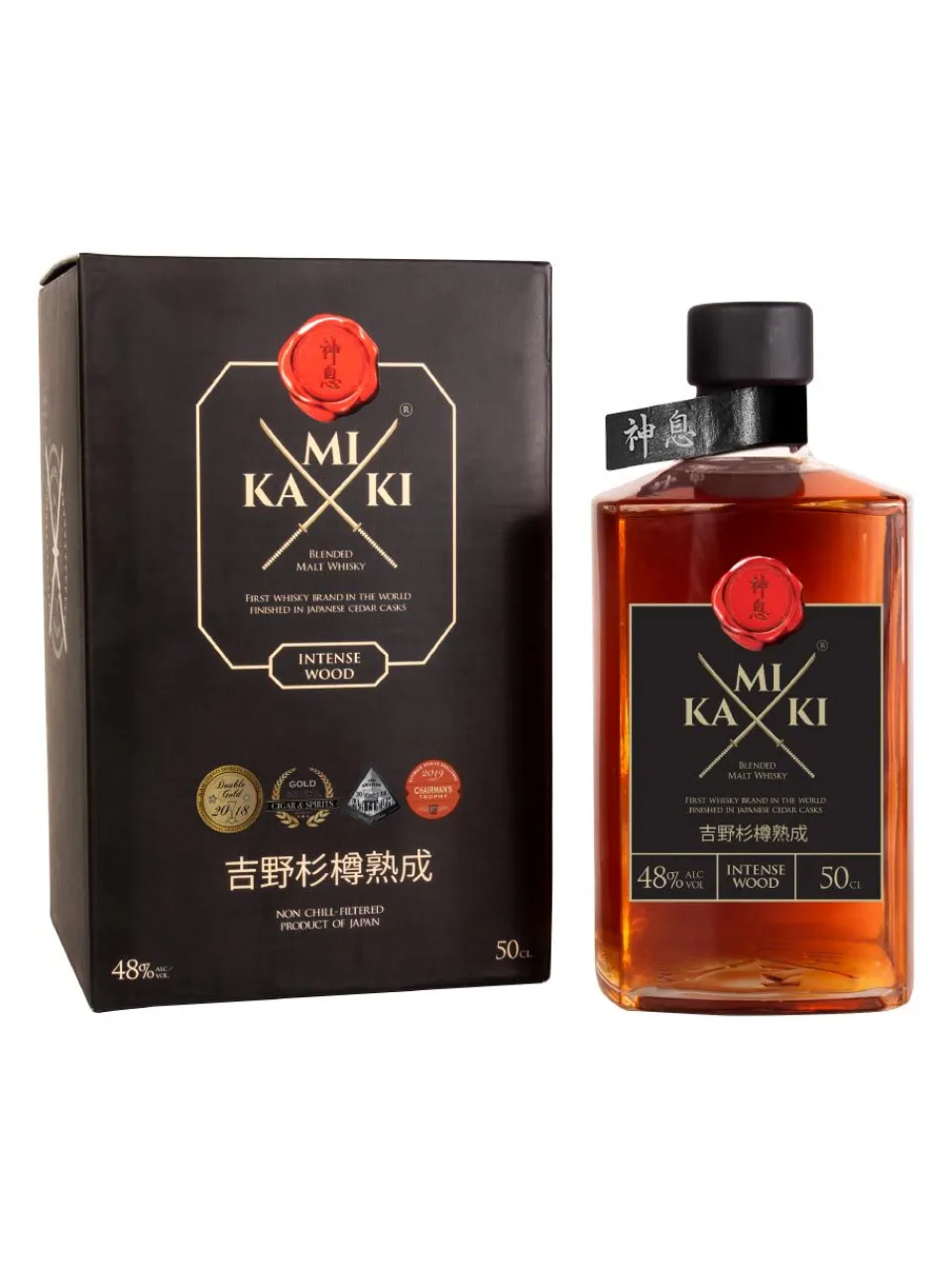 Online kamiki Dark Wood Extra Aged Japanese Blended Malt Whisky 48% 0.5L gift pack
