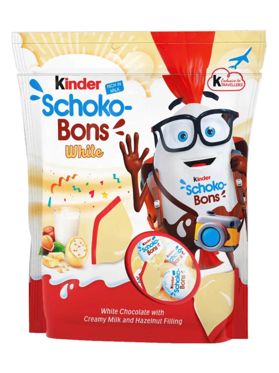 Hot kinderschokolade Kinder chocolate bonbons covered in white chocolate