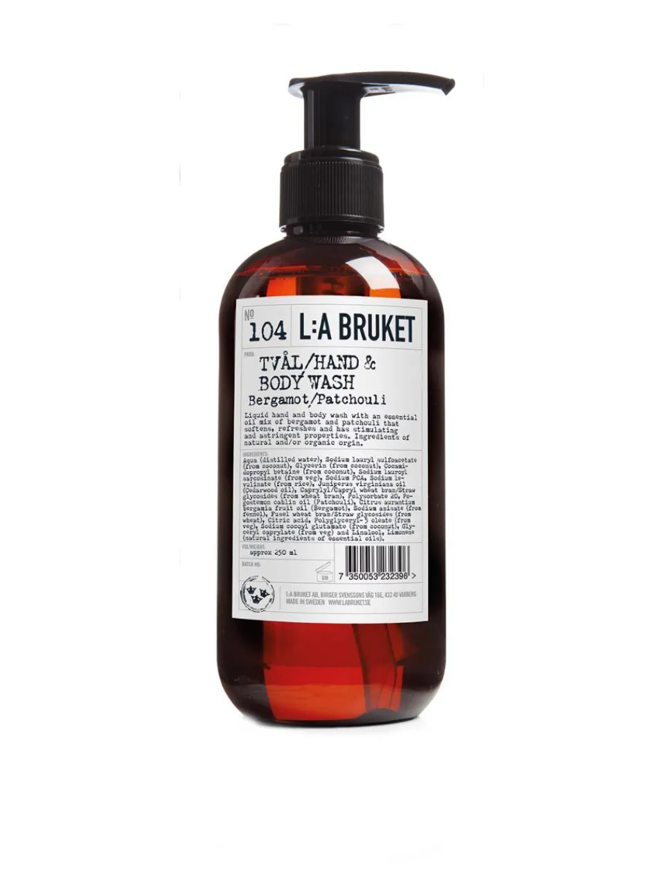 Sale la-bruket L:A BRUKET 104 Liqiud Soap Bergamot/Patchouli 250 ml