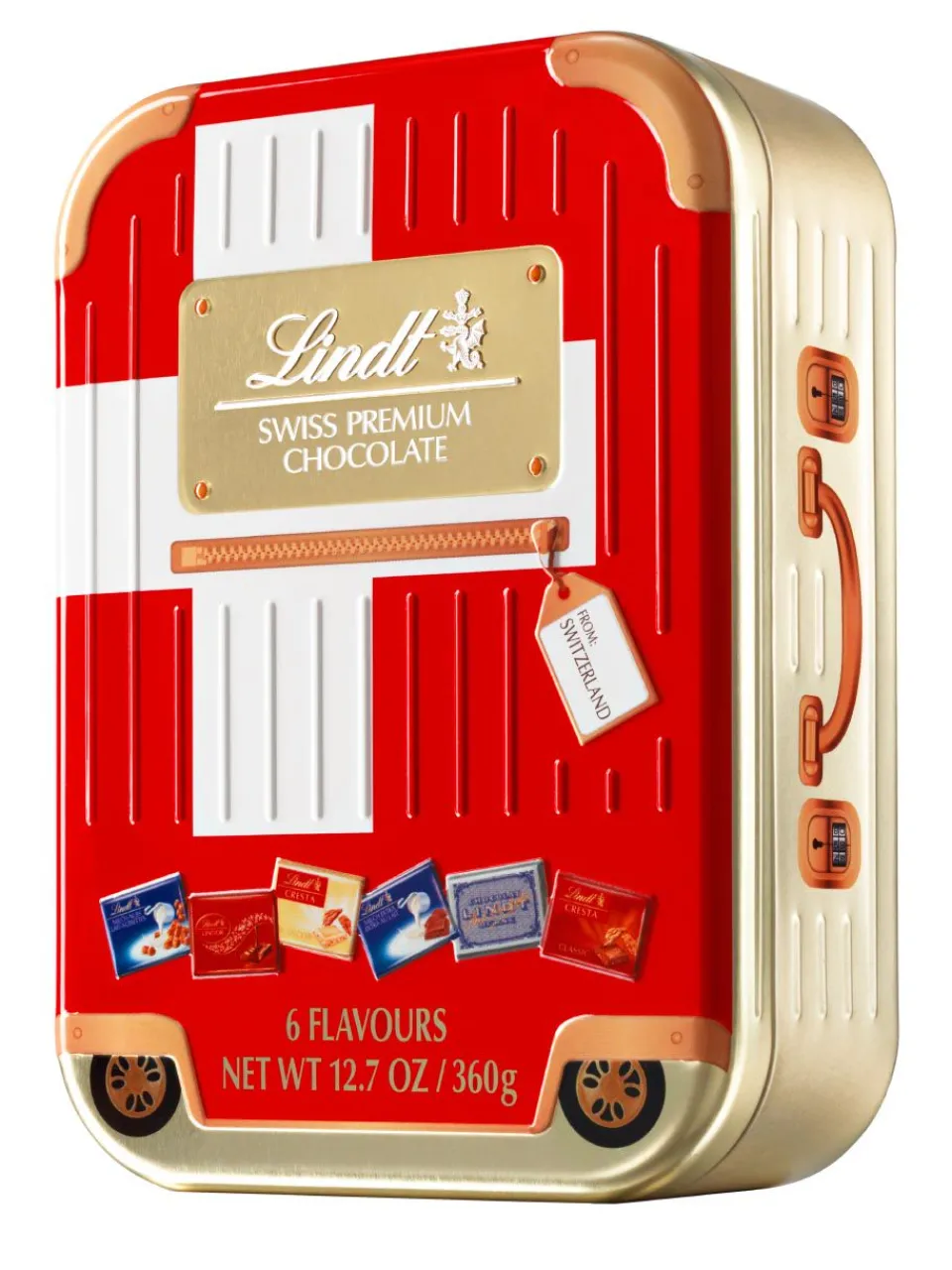 Online lindt Napolitans Suitcase Swiss Flag 360g
