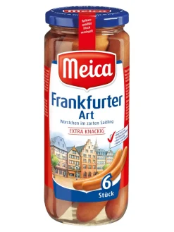 Hot meica Frankfurter Sausage in a jar, 250g