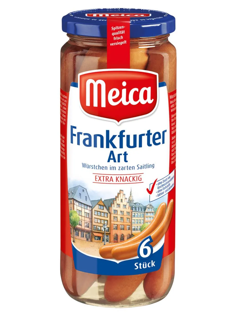Hot meica Frankfurter Sausage in a jar, 250g