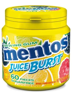 New mentos Gum Juice Burst Yellow sugarfree, 120g