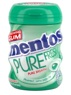 New mentos sugar free chewing gum with sweeteners and spearmint flavour