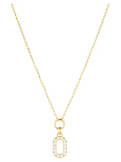 Hot sif-jakobs-1 Necklace Capizzi Piccolo - 18k gold plated, with white zirconia