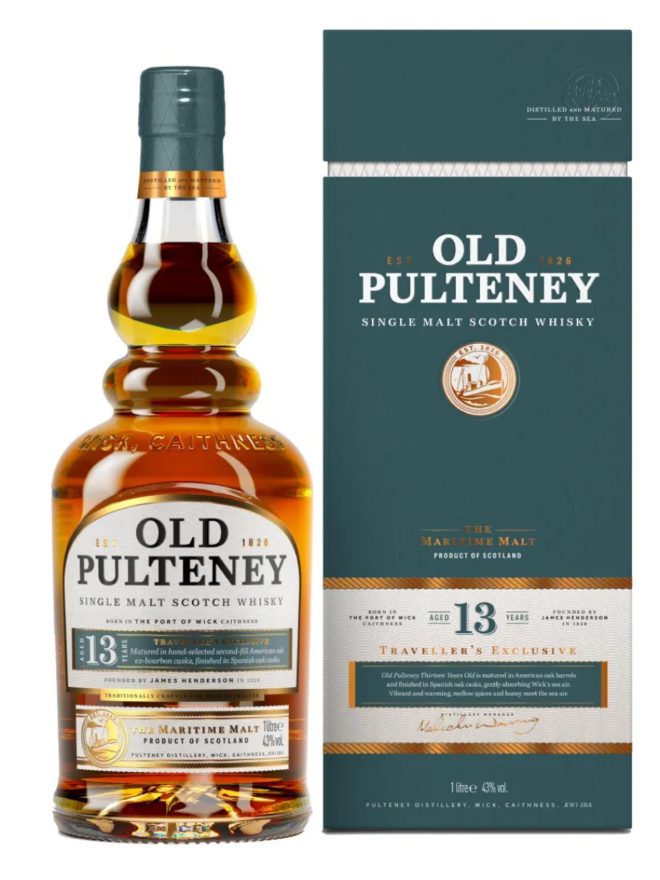 Fashion old-pulteney Old Pulteney 13y Single Malt Scotch Whisky 43% 1L gift pack