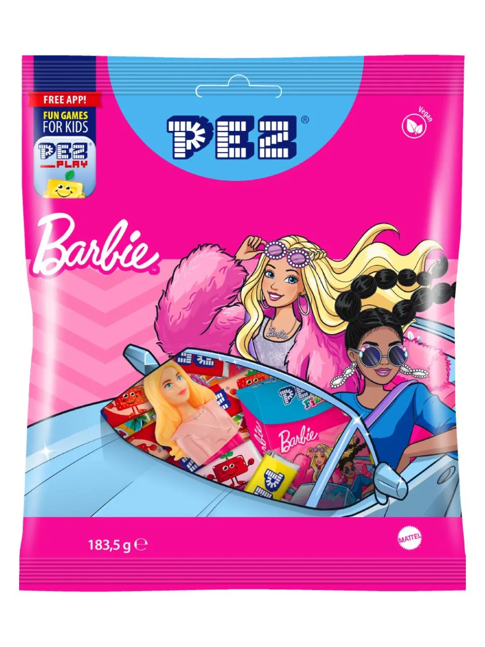 Online pez sugar pastille with figures from Barbie