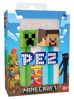 Hot pez sugar pastille with figures from Minecraft