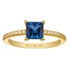 Hot sif-jakobs-1 Ring Ellera Quadrato - 18k gold plated, with blue zirconia
