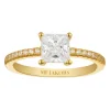 Clearance sif-jakobs-1 Ring Ellera Quadrato - 18k gold plated, with white zirconia