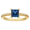Discount sif-jakobs-1 Ring Ellera Quadrato - 18k gold plated, with blue zirconia