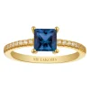 Hot sif-jakobs-1 Ring Ellera Quadrato - 18k gold plated, with blue zirconia
