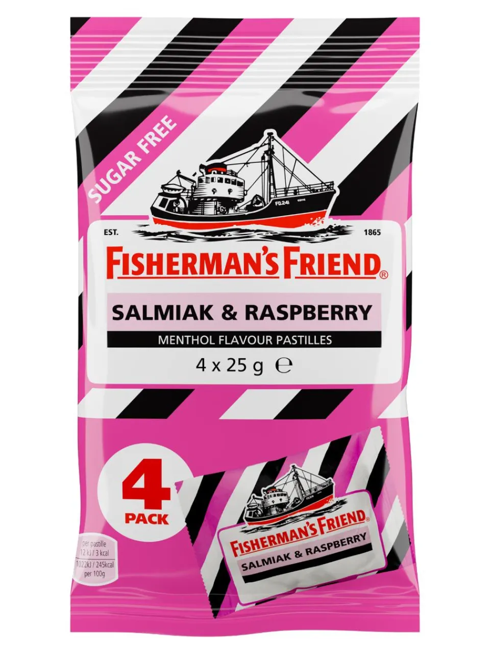 Sale fisherman-s-friend Salmiak, Raspberry and Menthol Flavour Lozenges Sugar Free