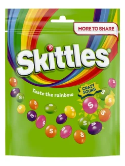Outlet skittles chewy candies coated with sugar, with sour fruit flavor 318g
