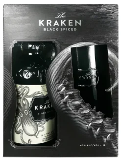 Outlet the-kraken The Kraken Black Spiced Rum 40% 1L + 1 Glass