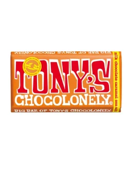 Best tonys Tony's Chocolonely Fairtrade milkchocolate with at least 32% cacao solids and caramel and seasalt. Made in Belgian. 240g