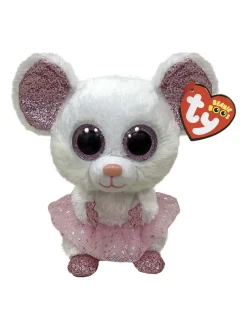 Online ty , Beanie Boos Regular 6in, NINA - white ballerina mouse reg