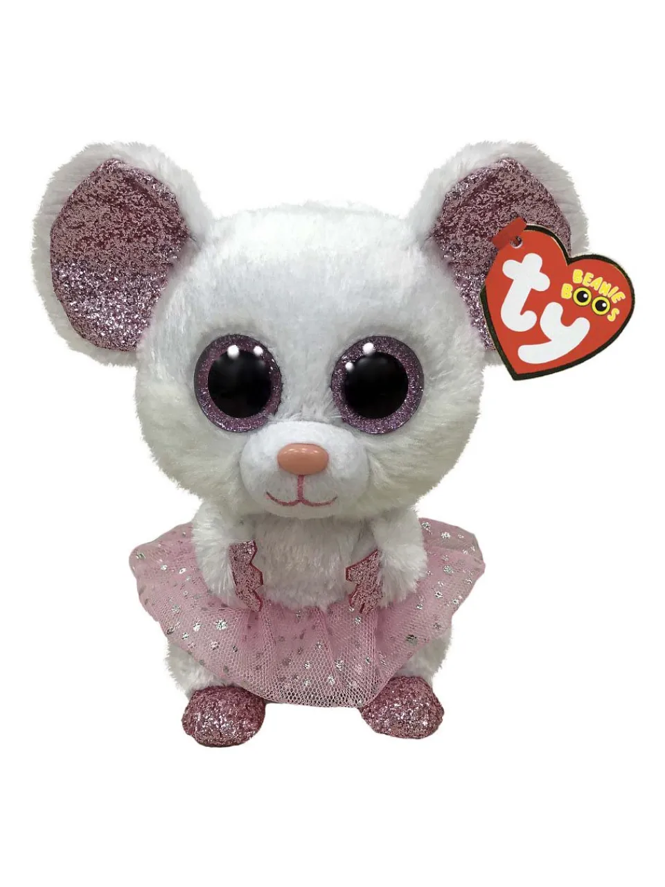 Online ty , Beanie Boos Regular 6in, NINA - white ballerina mouse reg